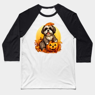 Shih Tzu Dog inside Pumpkin #4 Baseball T-Shirt